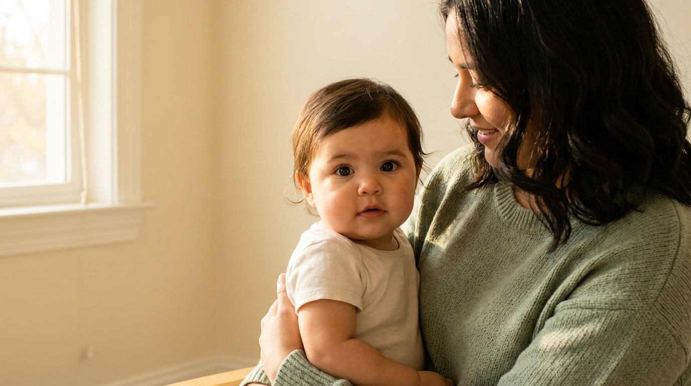 Mother cradling toddler - lactoferrin and early childhood immunity